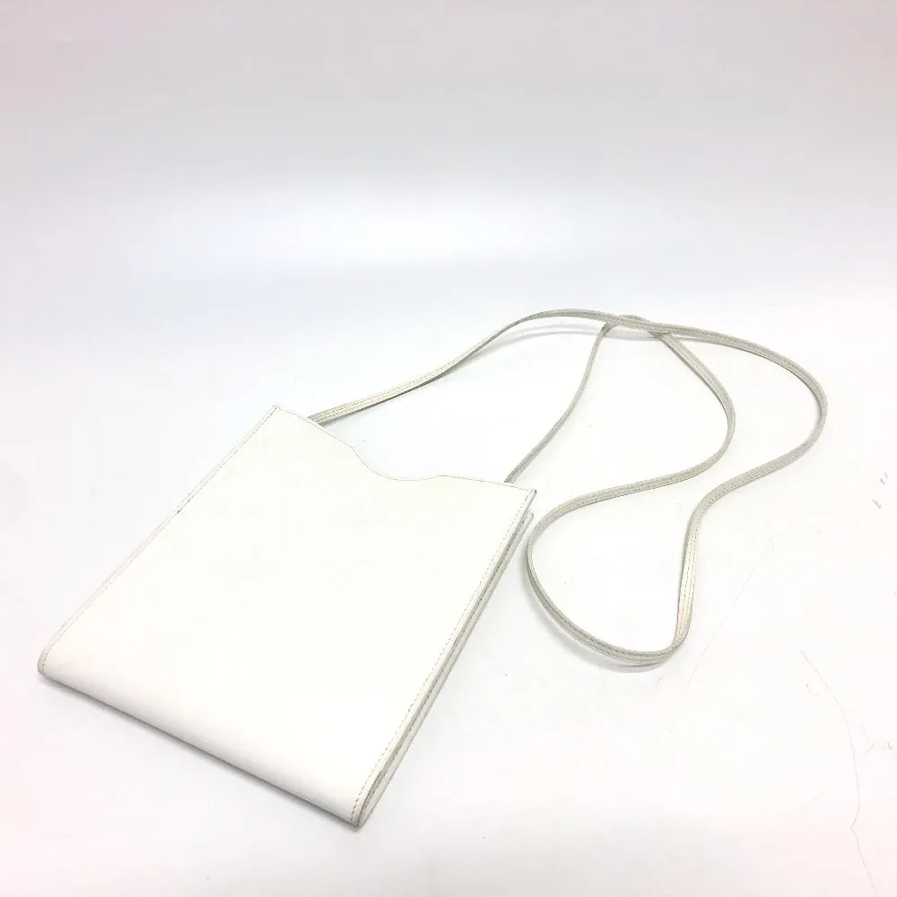 HERMES Shoulder Bag leather white Onimetu