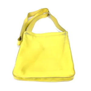 HERMES Shoulder Bag leather yellow Punching logo Crude cell Women Used