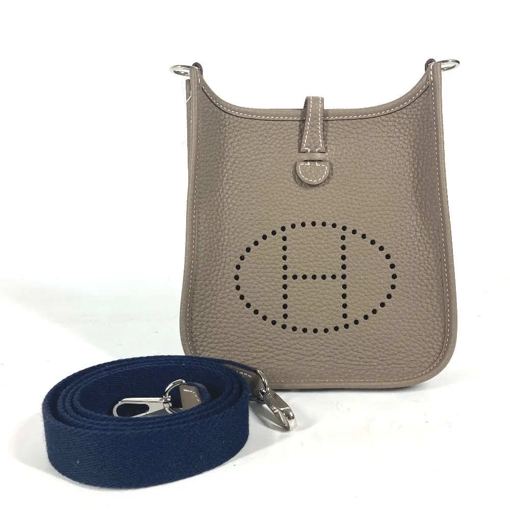 HERMES Shoulder Bag Taurillon Clemence Navy Evelyn TPM Amazone