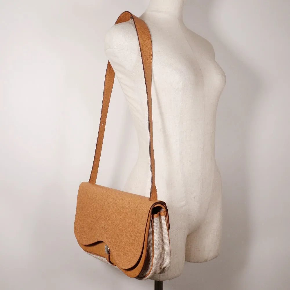 HERMES Shoulder Bag Toile H, Vache Lige Brown Sac Colorado MM Women Used