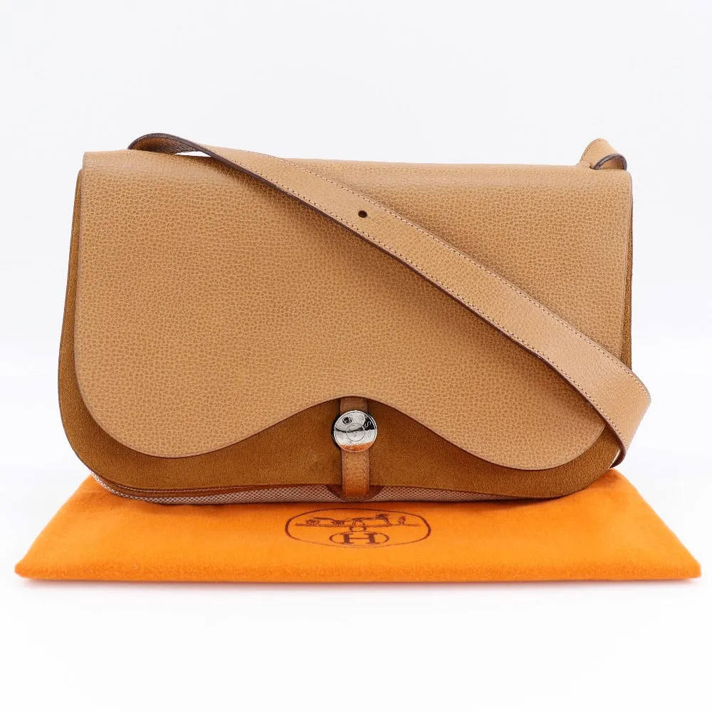 HERMES Shoulder Bag Toile H, Vache Lige Brown Sac Colorado MM Women Used