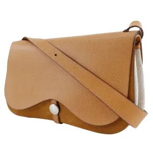 HERMES Shoulder Bag Toile H, Vache Lige Brown Sac Colorado MM Women Used