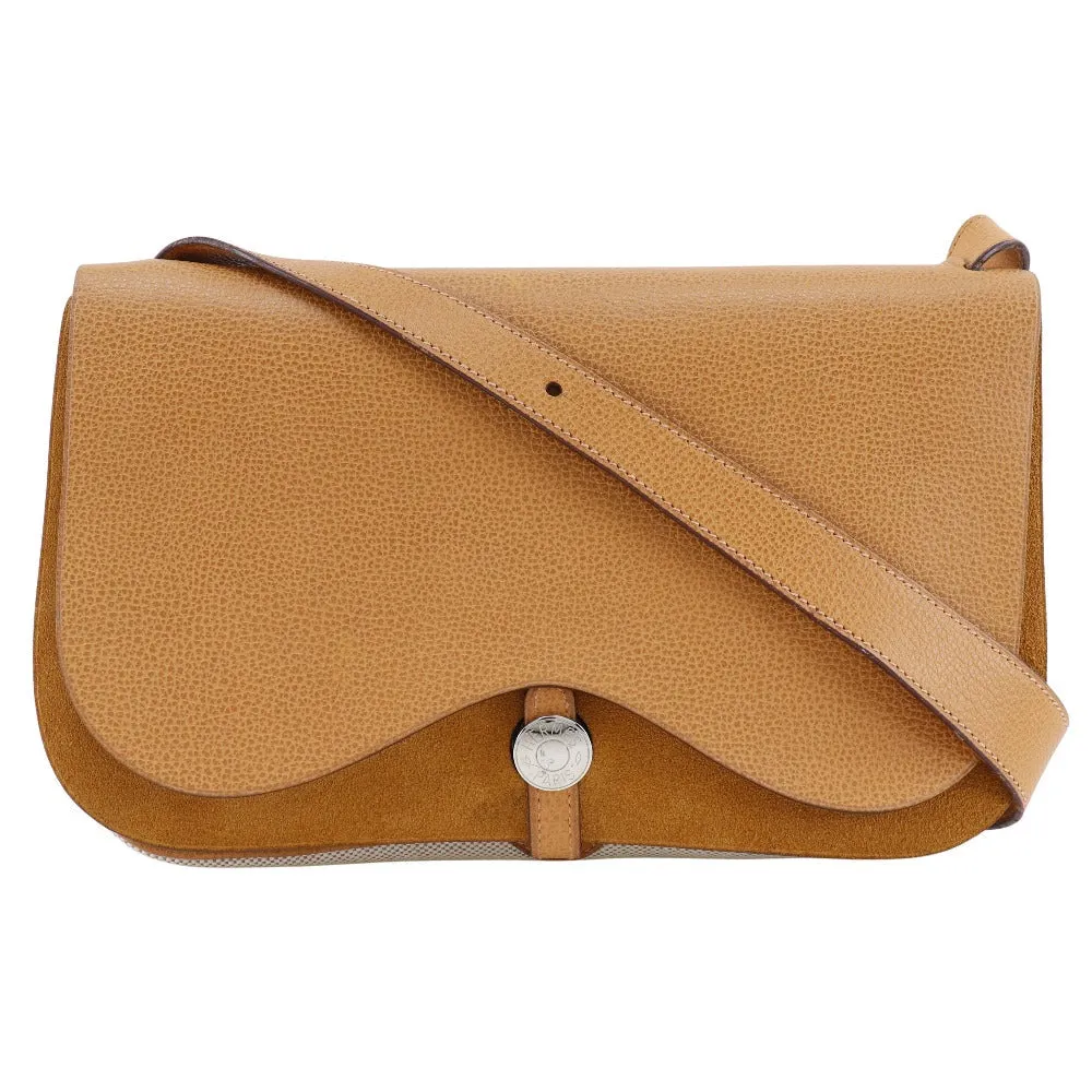 HERMES Shoulder Bag Toile H, Vache Lige Brown Sac Colorado MM Women Used