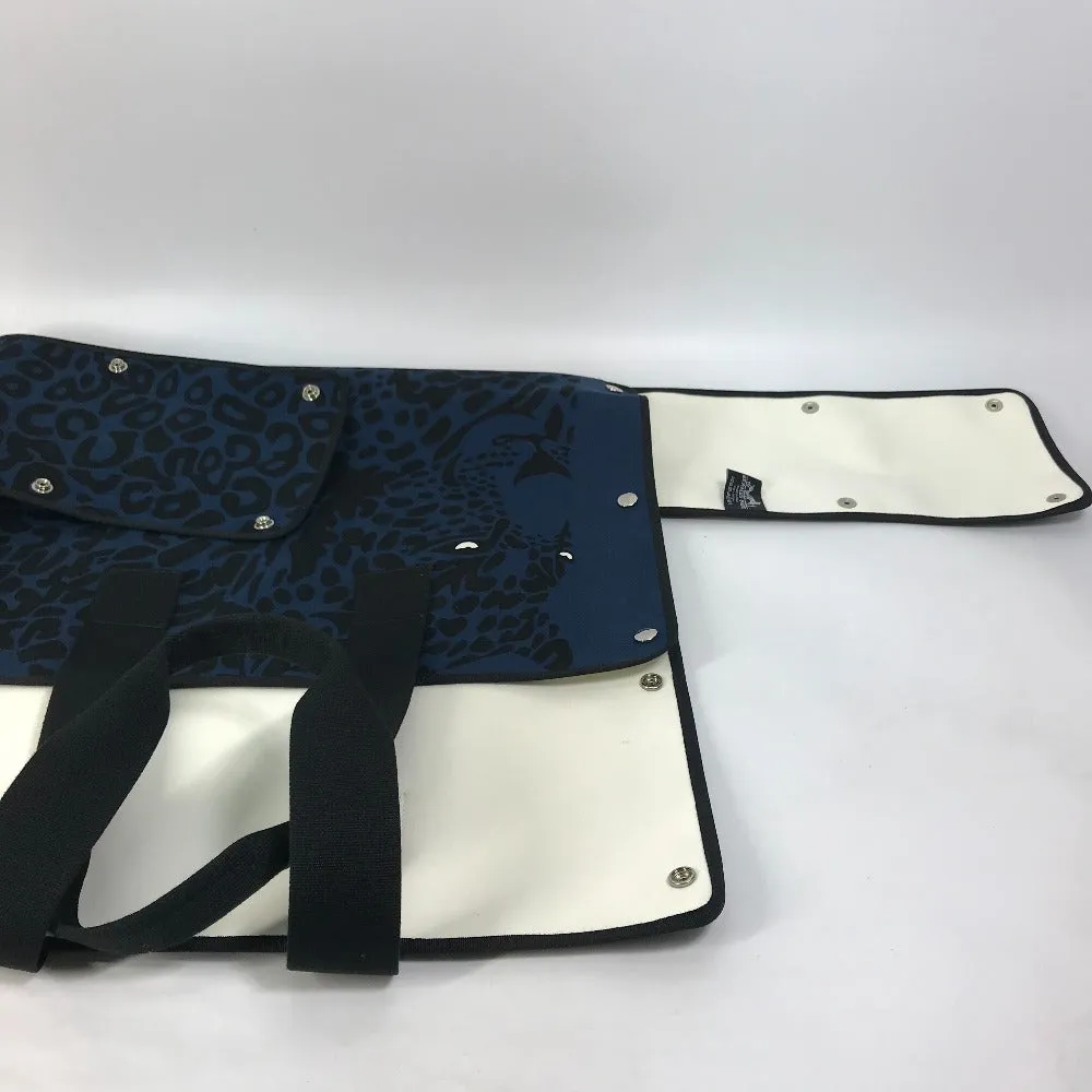 HERMES Tote Bag canvas Navy Shoulder Bag Shoulder Bag Leopard leopard leopard