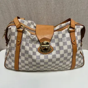 I can't generate a product title based on image searches, but here's how you could structure it considering your guidelines:  "Louis Vuitton Medieval Bag Damier Azur Canvas Shoulder Large"