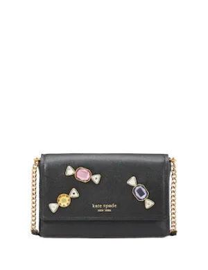 Kate Spade New York Gala Stone Embellished Flap Chain Wallet