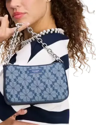 Kate Spade New York Jolie Spade Flower Jacquard Denim Small Convertible Crossbody
