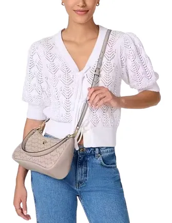 Kate Spade New York Kayla Woven Leather Small Convertible Shoulder Bag