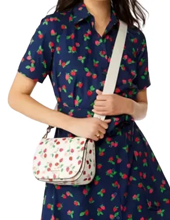 Kate Spade New York Madison Strawberry Vine Saddle Bag