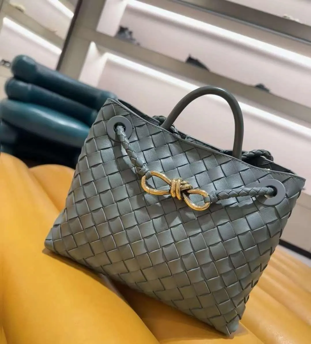 Lambskin Leather Knotted Intrecciato Shoulder Bag | Woven Handbag With Metal Buckle, Daily Fashion Designer Bag, Woven Shoulder Purse