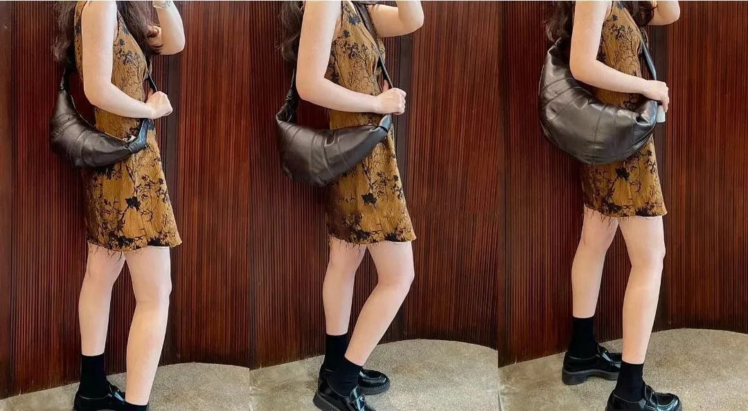Large & Medium Lambskin Zipped Crossbody Hobo Bag, Leather Designer Shoulder Bag, Women Soft Leather Handbag, Lambskin Leather Hobo Purse, Leather Shoulder Bag