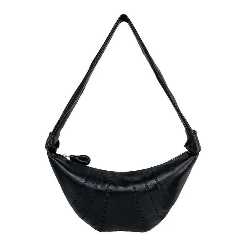Large & Medium Lambskin Zipped Crossbody Hobo Bag, Leather Designer Shoulder Bag, Women Soft Leather Handbag, Lambskin Leather Hobo Purse, Leather Shoulder Bag