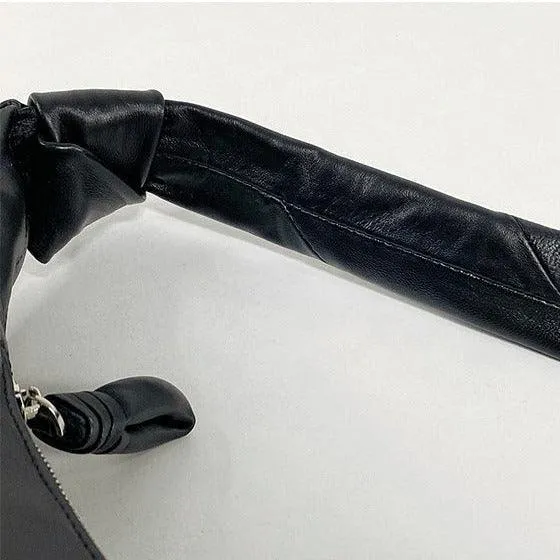 Large & Medium Lambskin Zipped Crossbody Hobo Bag, Leather Designer Shoulder Bag, Women Soft Leather Handbag, Lambskin Leather Hobo Purse, Leather Shoulder Bag