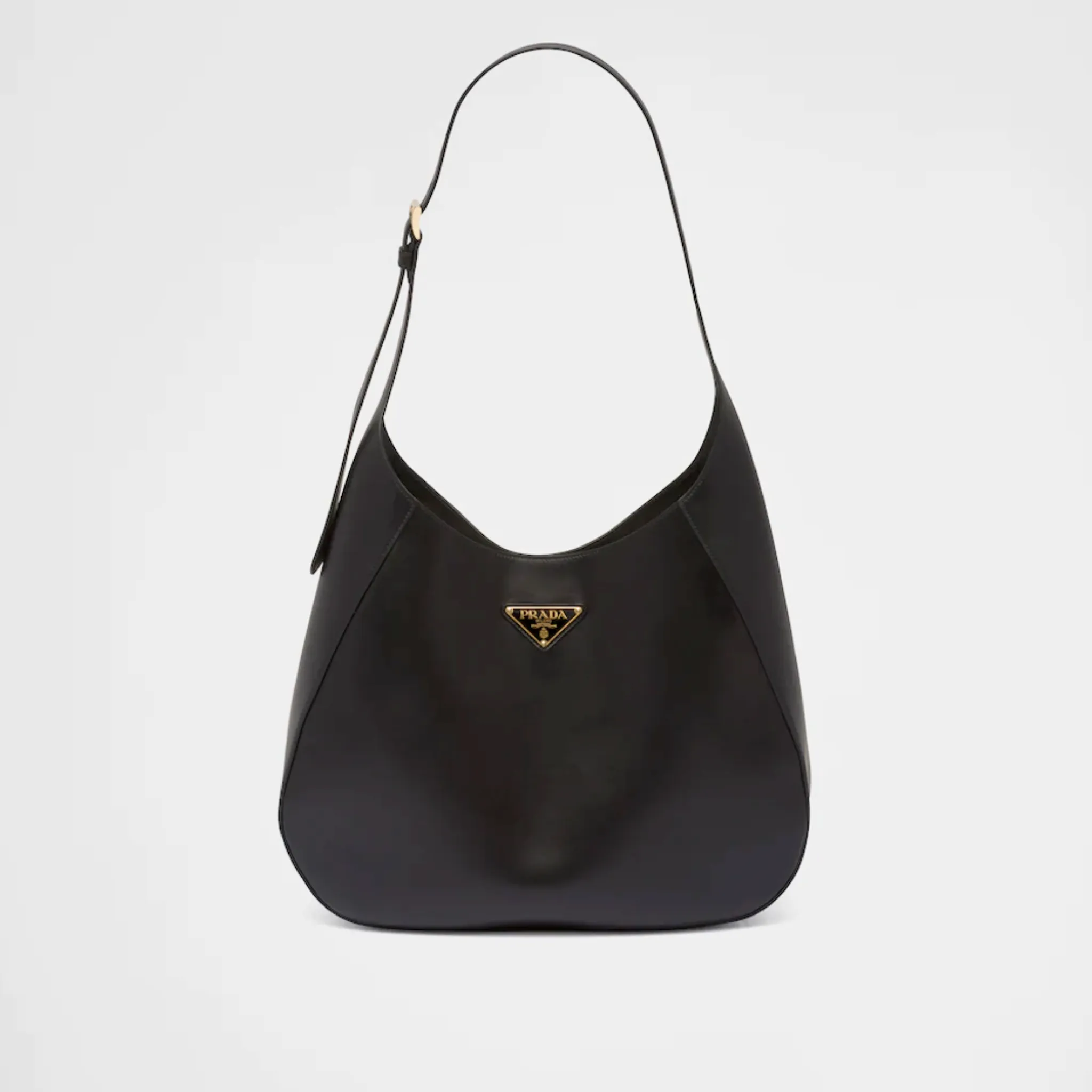 Large Leather Shoulder Bag With Topstitching Black Leather Shoulder Bag for Women