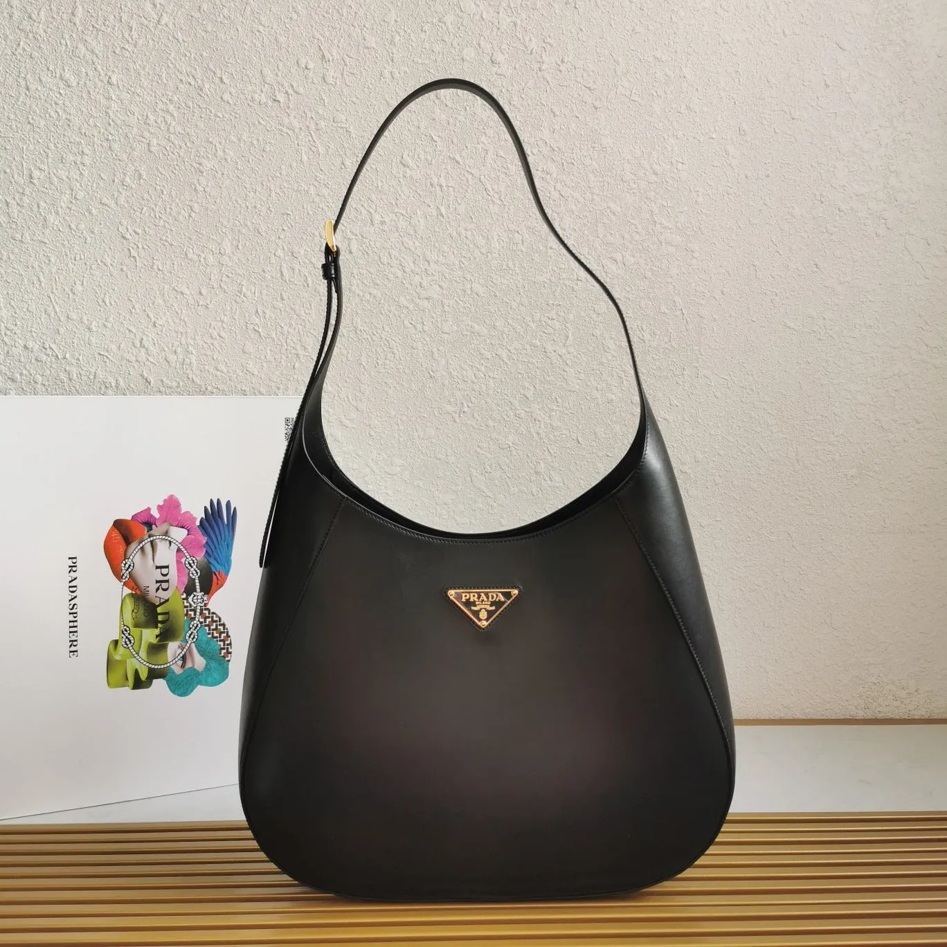 Large Leather Shoulder Bag With Topstitching Black Leather Shoulder Bag for Women