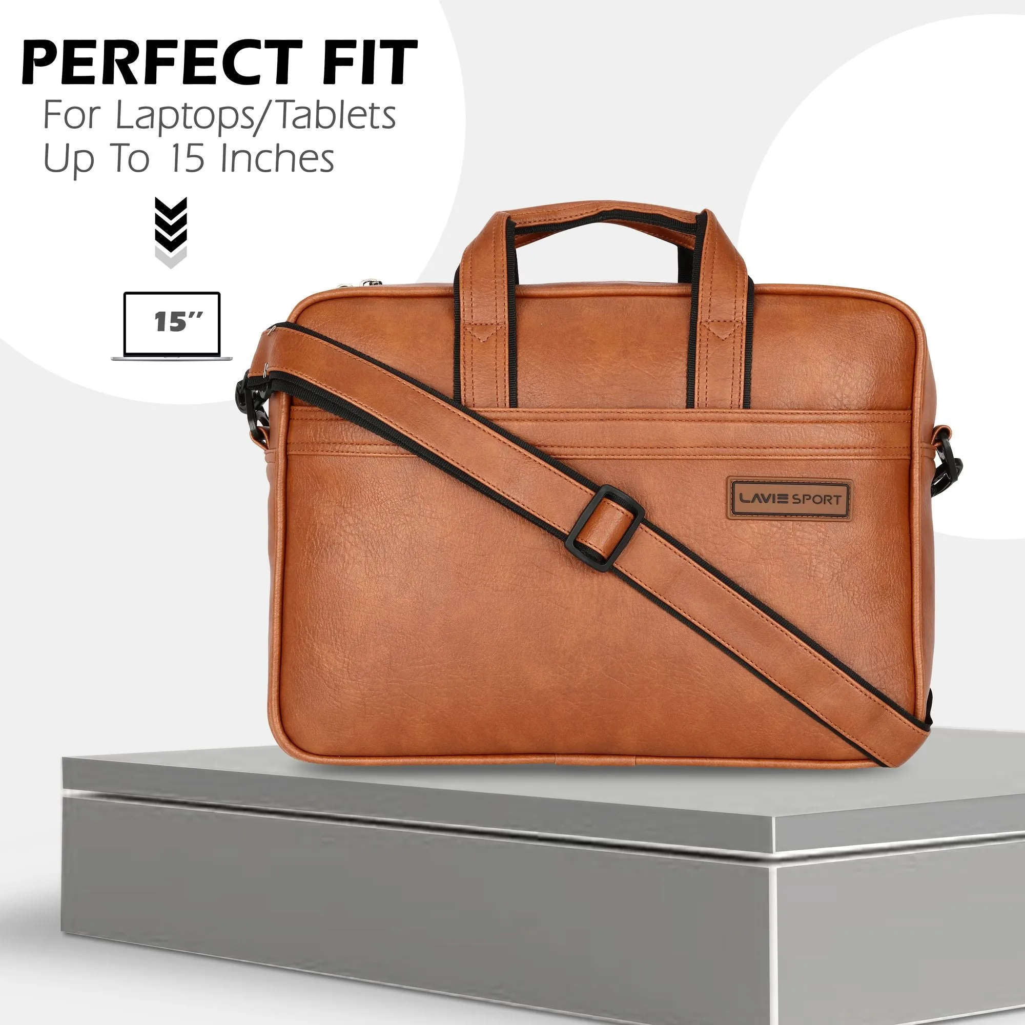 Lavie Sport 1 Compartment Director Unisex Laptop briefcase Bag Black