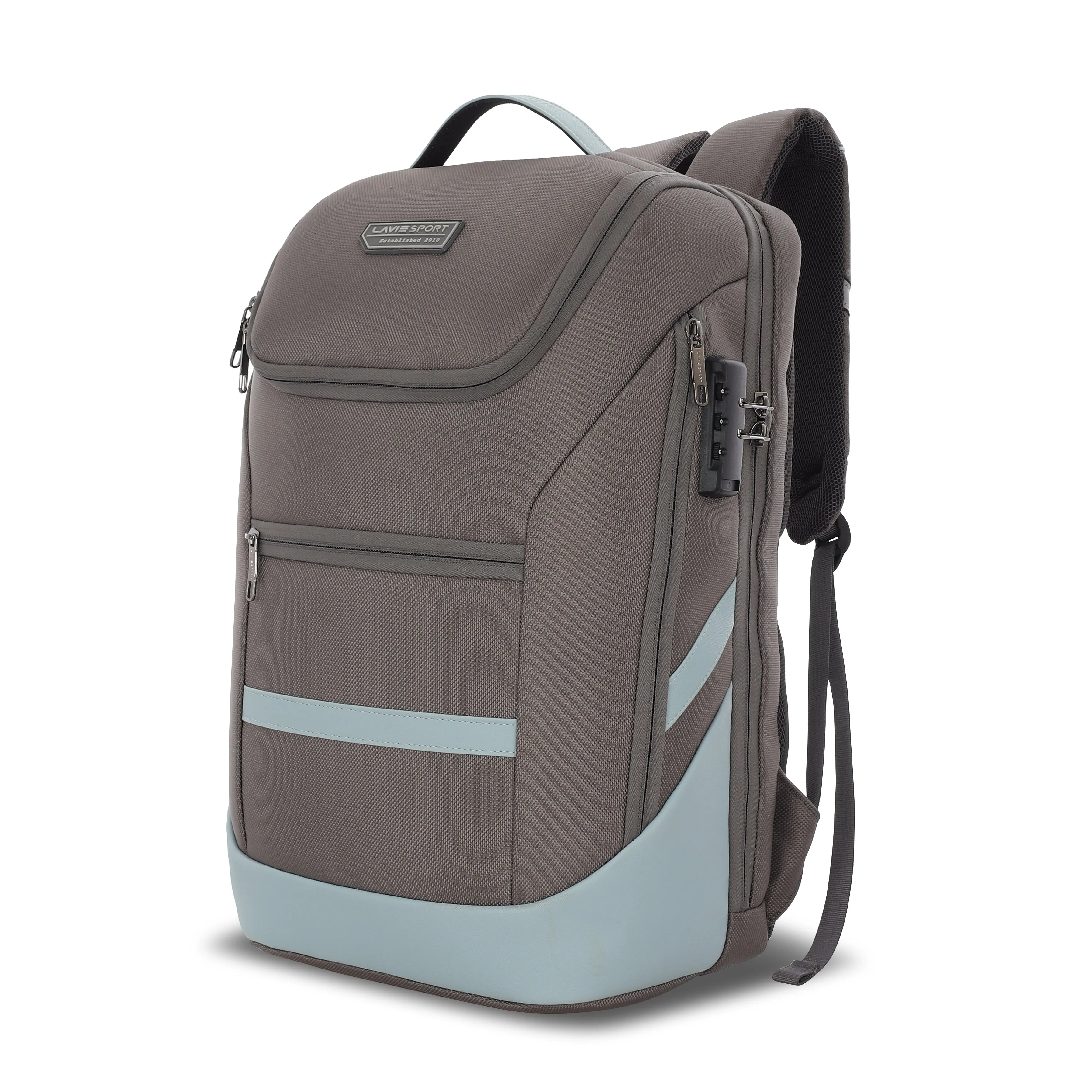 Lavie Sport Emperor 24L Anti-theft Laptop Backpack For Men & Women in Grey and Blue Colour