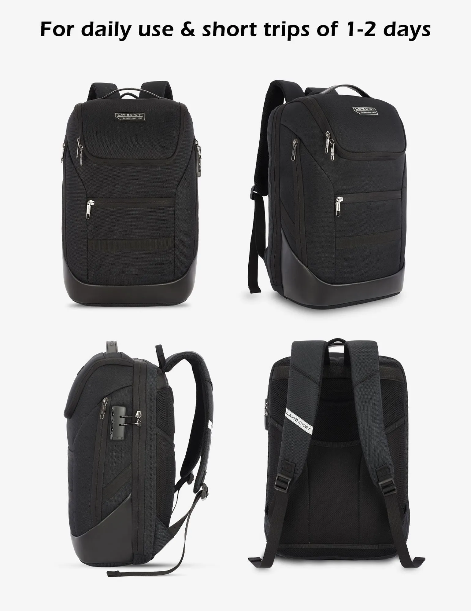 Lavie Sport Emperor 24L Anti-theft Laptop Backpack For Men & Women in Grey and Blue Colour