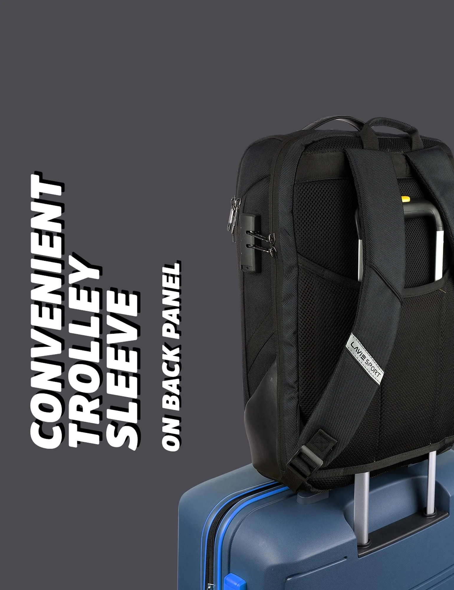 Lavie Sport Emperor 24L Anti-theft Laptop Backpack For Men & Women in Grey and Blue Colour