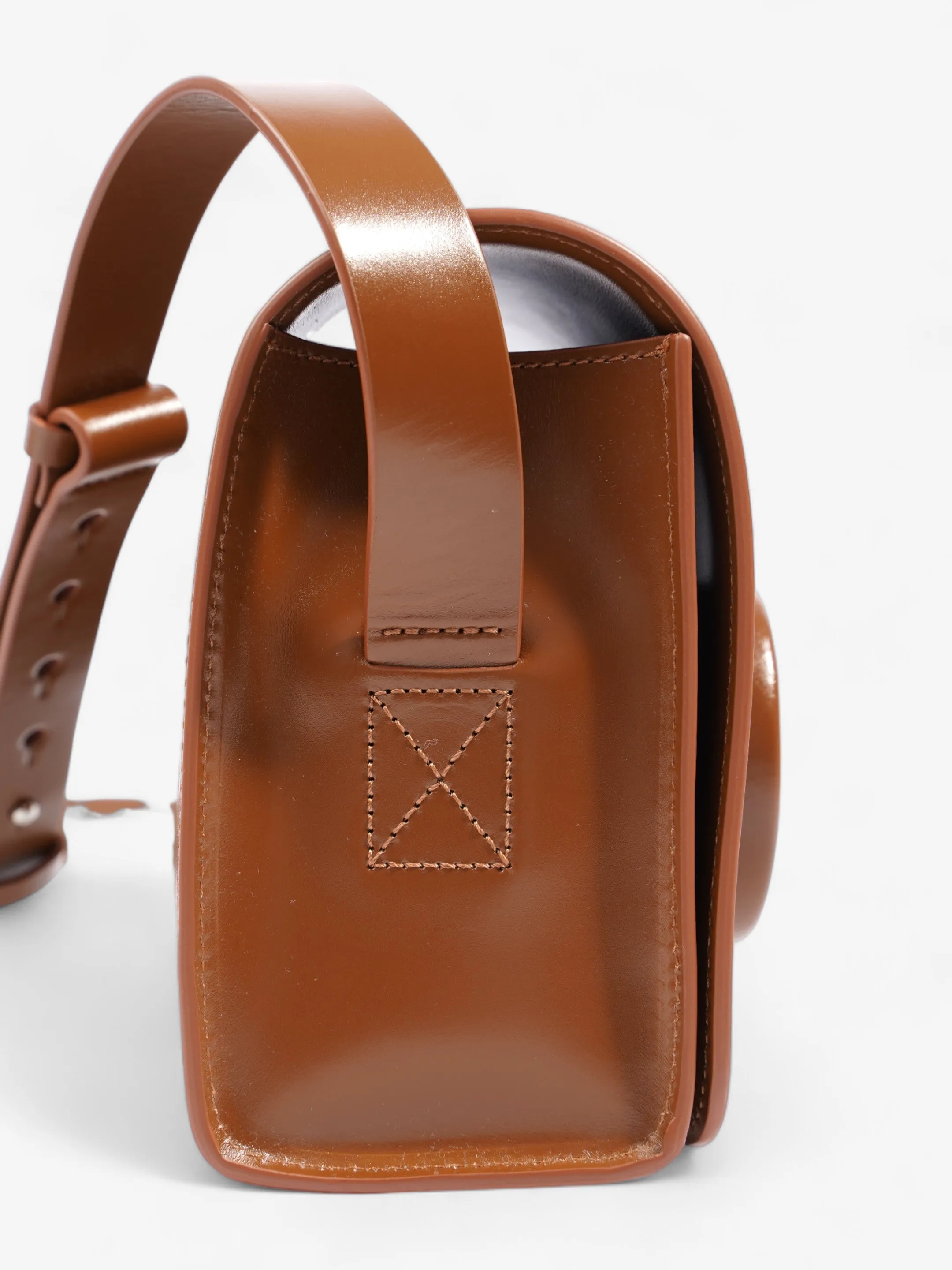 Lemaire Camera Boxy Shoulder Bag Brown Calfskin Leather