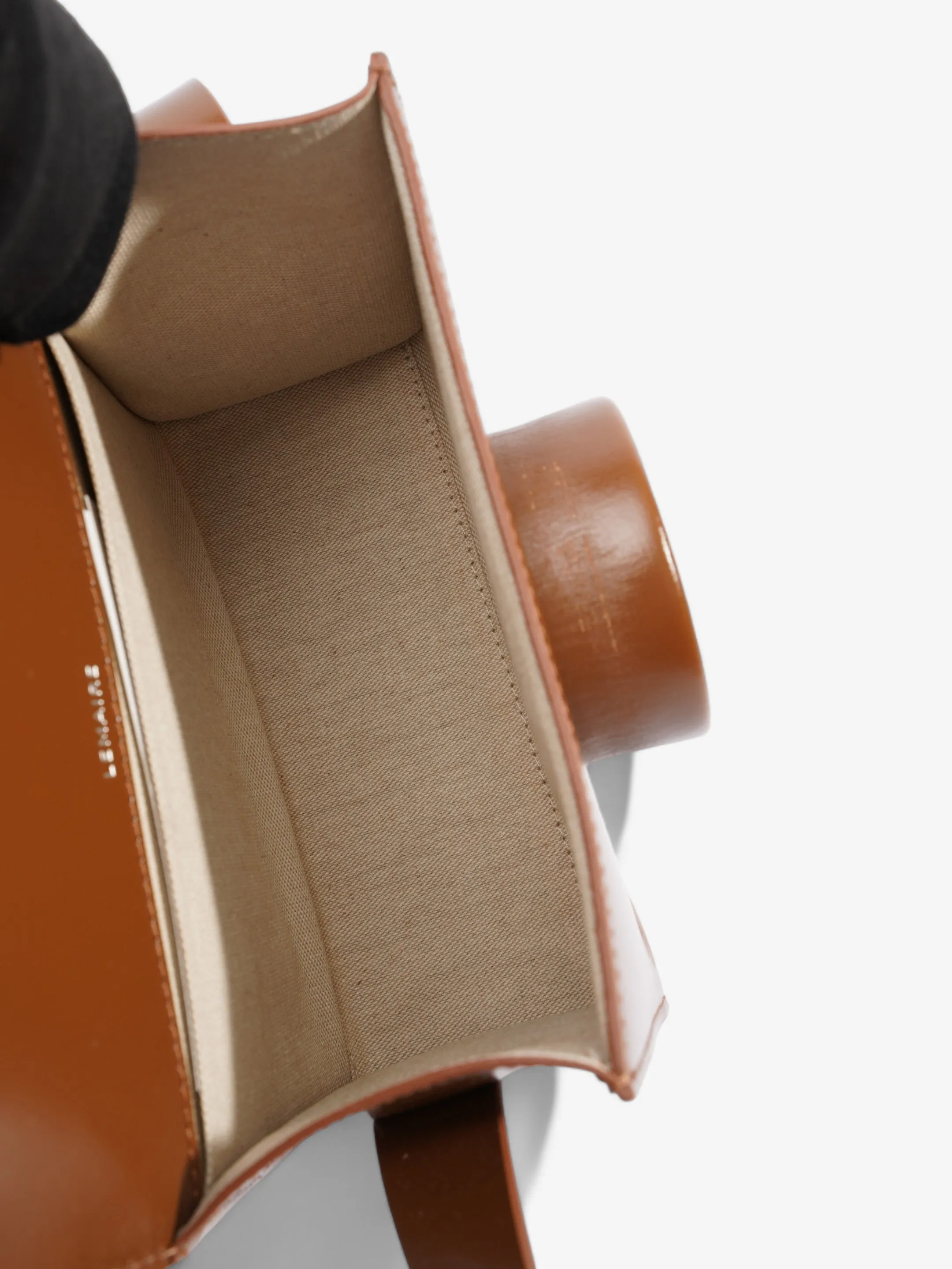 Lemaire Camera Boxy Shoulder Bag Brown Calfskin Leather