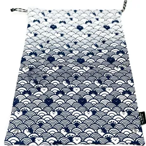 Lis..Handmade Water Resistant shoes bag (blue cloud cat 169)