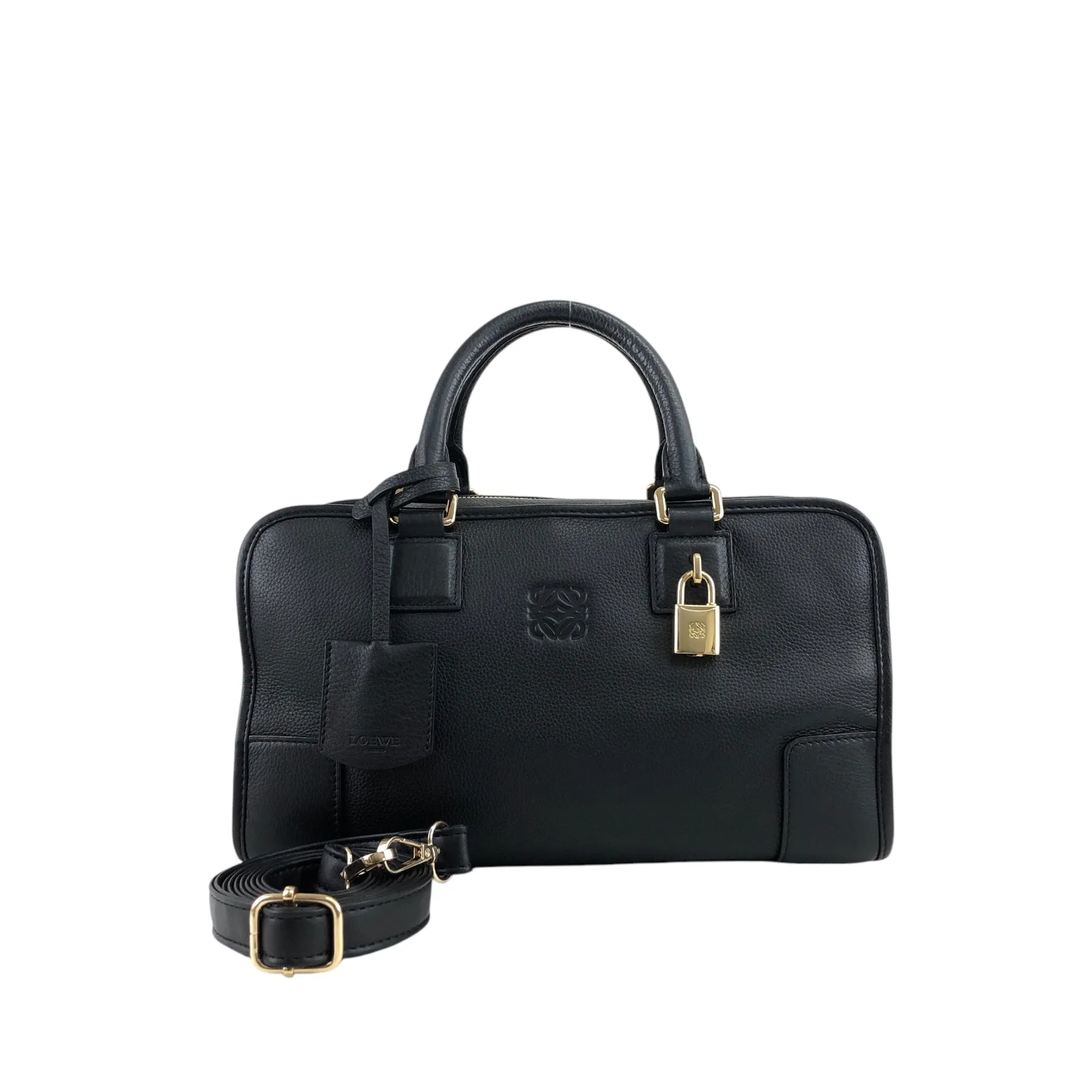 LOEWE Amazona28 Anagram Two-way Handbag Shoulder bag Black Vintage bagdfe