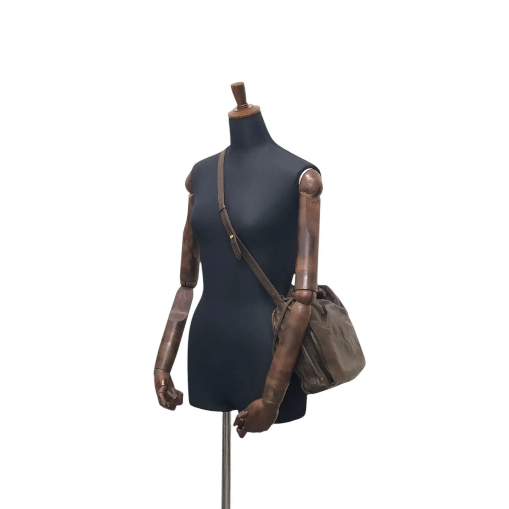 LOEWE Anagram Drawstring Shoulder bag Brown Vintage kki5m4