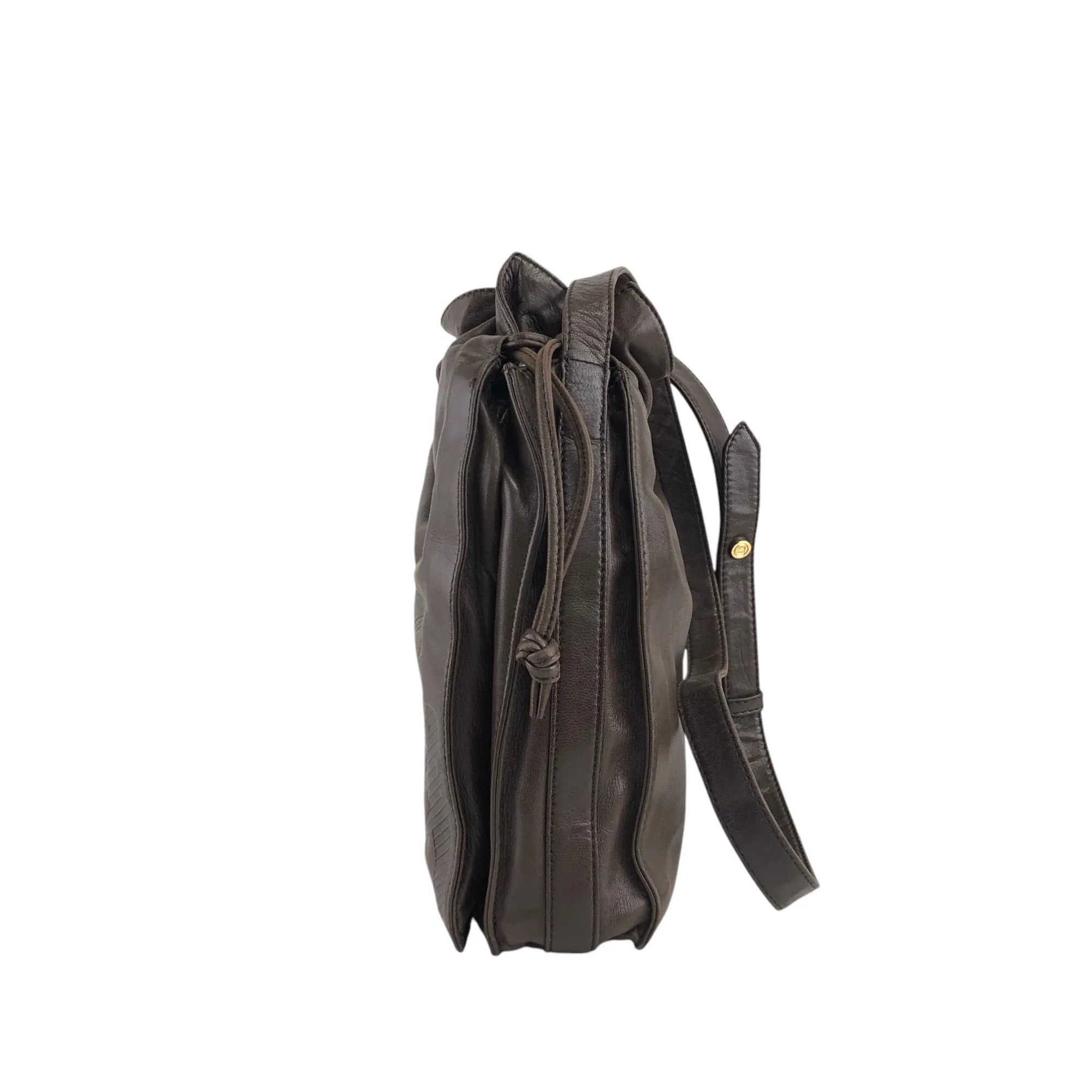 LOEWE Anagram Drawstring Shoulder bag Brown Vintage kki5m4