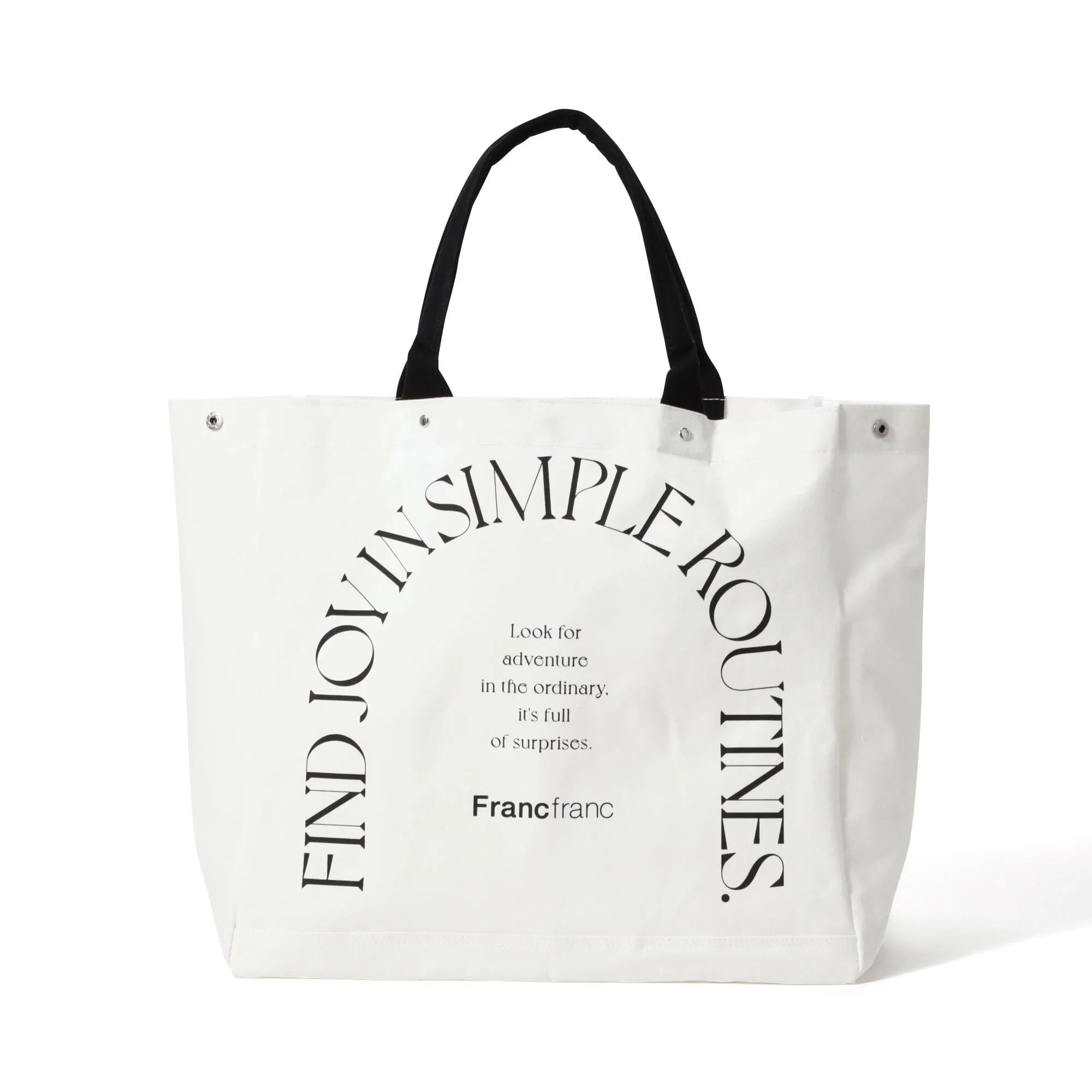 Logo Tote Bag 2 Typography Large Ivory