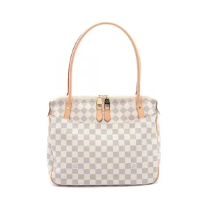 Louis Vuitton  Coated Canvas Damier Azur Pvc Leather Shoulder Bag