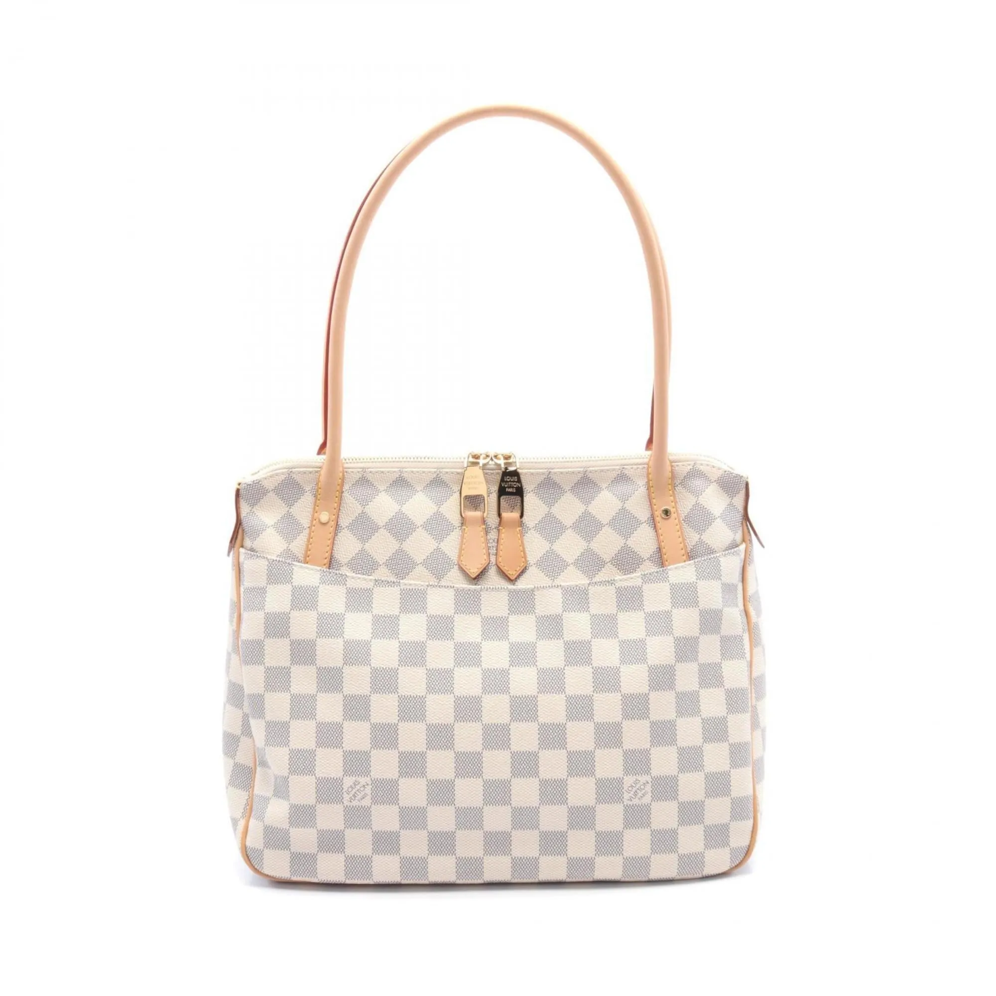 Louis Vuitton  Coated Canvas Damier Azur Pvc Leather Shoulder Bag