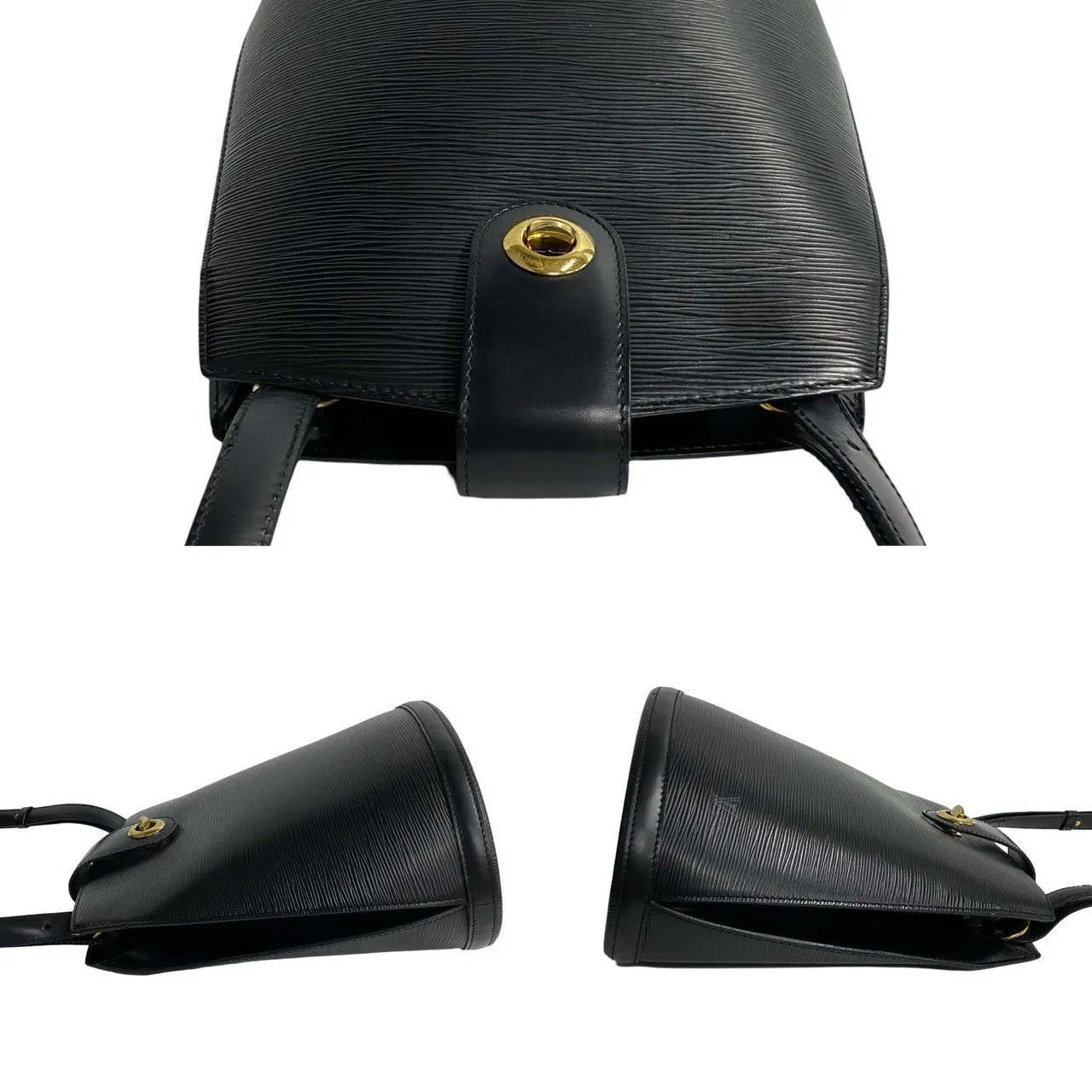 LOUIS VUITTON Shoulder Bag leather black Epi Cluny