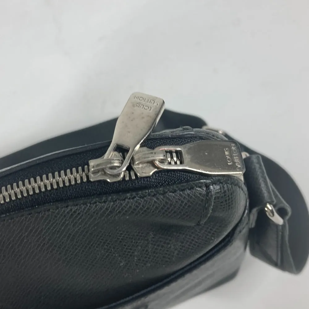LOUIS VUITTON Shoulder Bag M30238 Taiga Leather black Taiga Watcher Messenger PM
