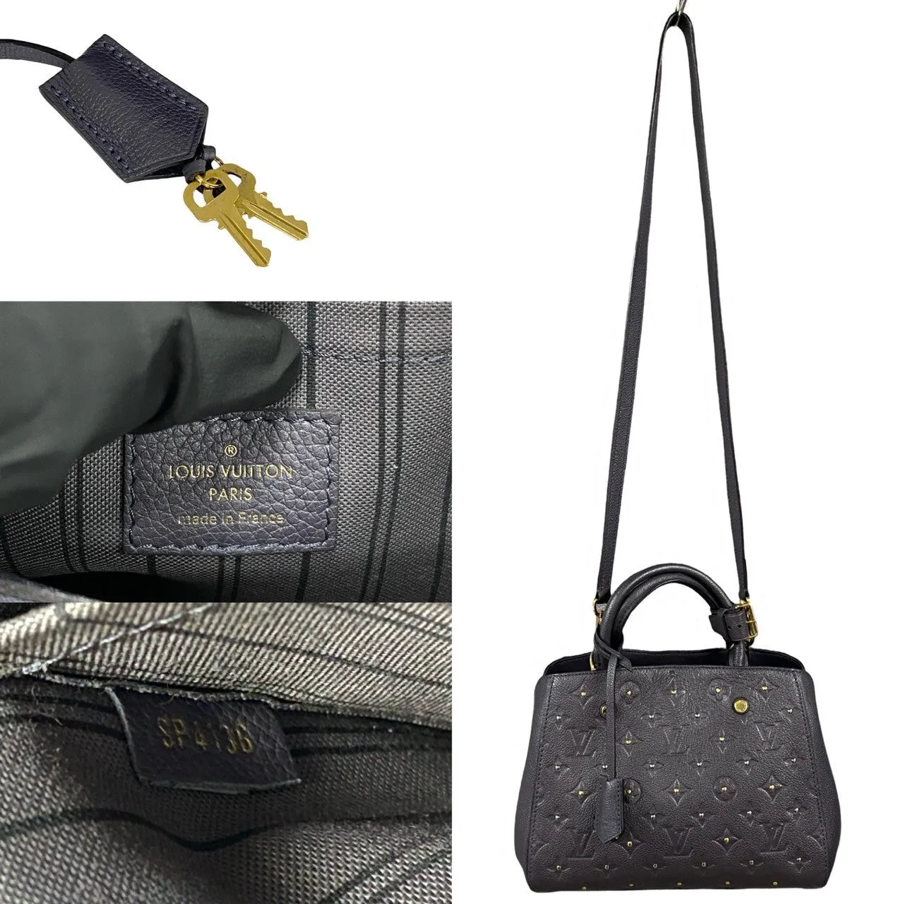LOUIS VUITTON Shoulder Bag Monogram Ann Platt gray Monogram Ann Platt Montaigne BB