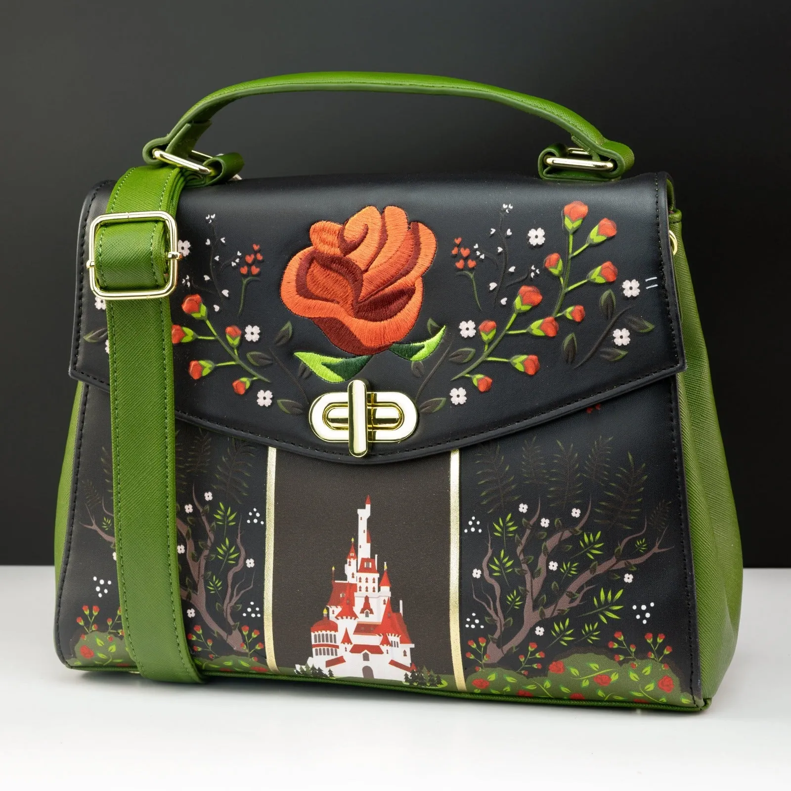 Loungefly x Disney Beauty and the Beast The Enchanted Rose Crossbody Bag