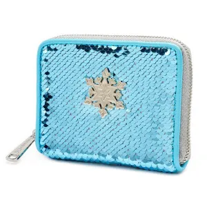 Loungefly X Disney Frozen Elsa Reversible Sequin Zip Around Purse