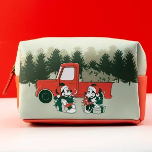 Loungefly x Disney Mickey and Minnie Mouse Christmas Cosmetics Bag