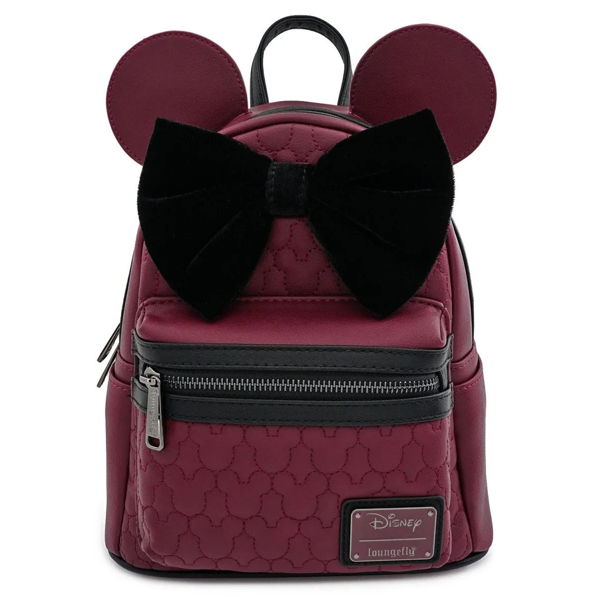 Loungefly X Disney Minnie Mouse Maroon Quilted Mini Backpack