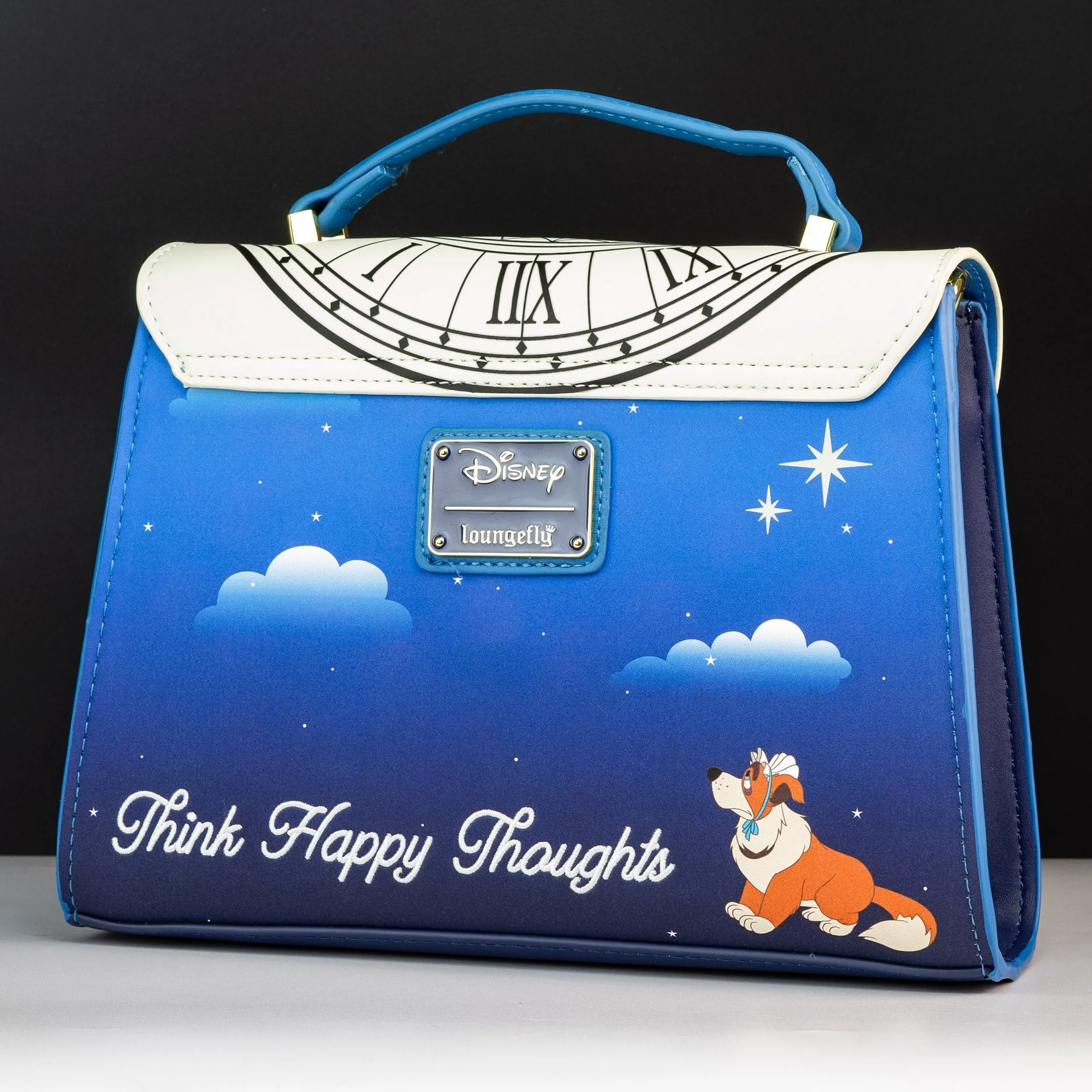 Loungefly x Disney Peter Pan Glow Clock Crossbody Bag