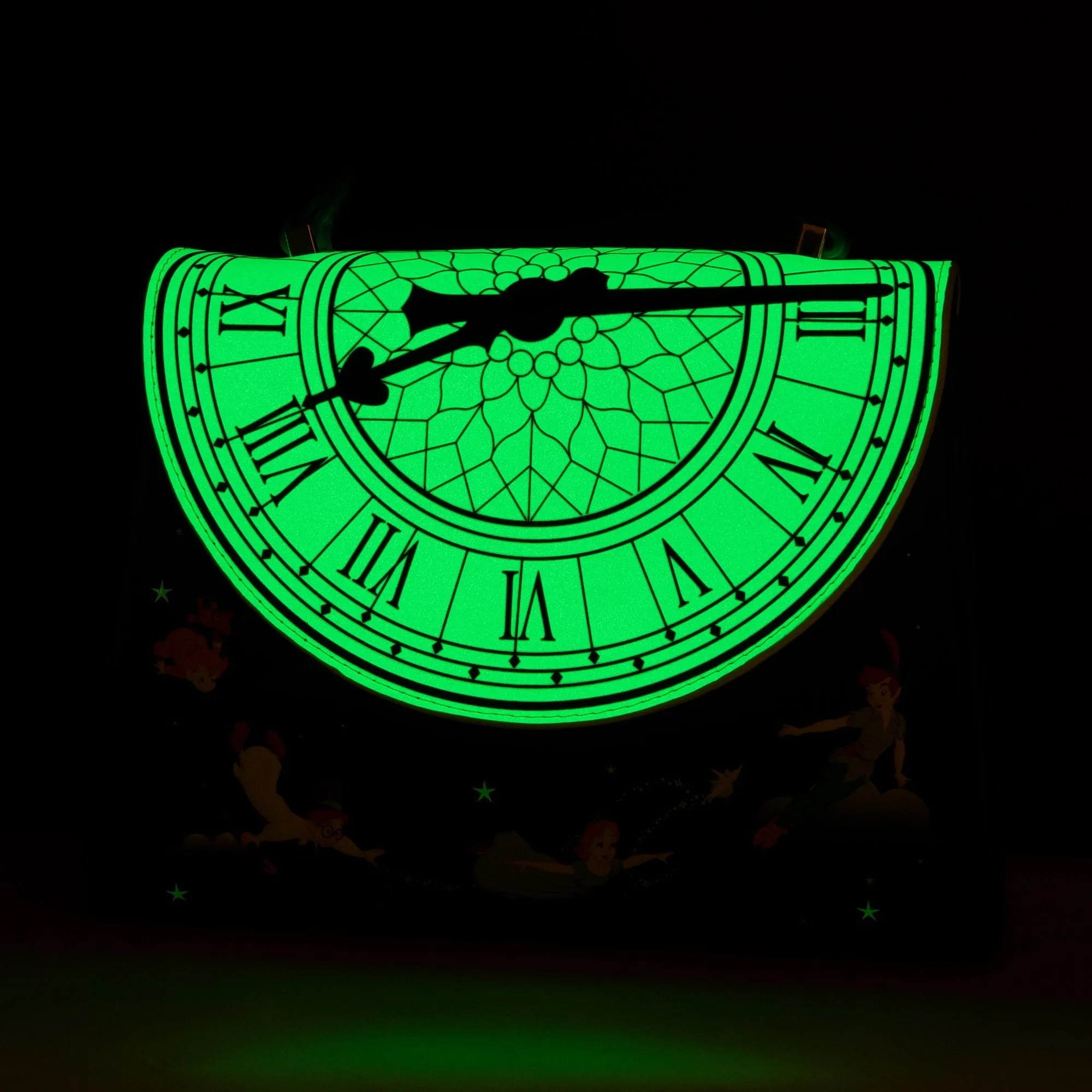 Loungefly x Disney Peter Pan Glow Clock Crossbody Bag