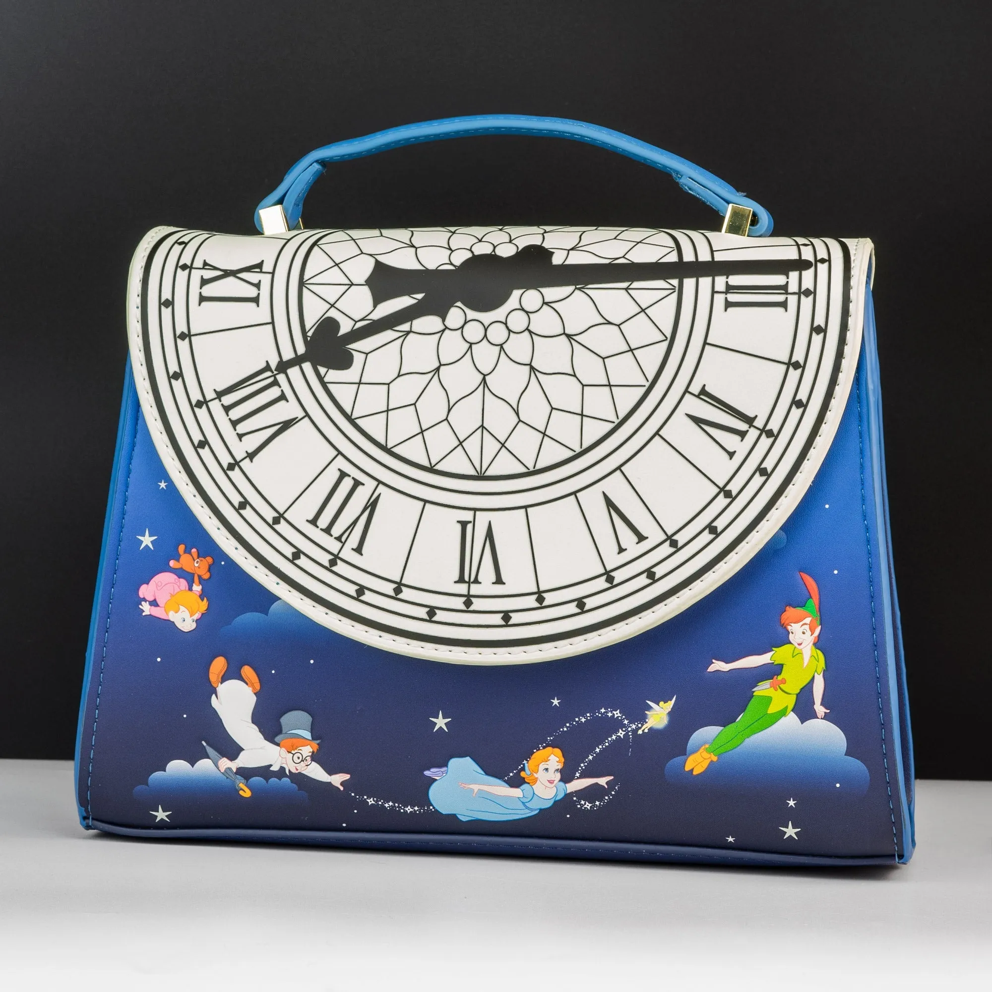 Loungefly x Disney Peter Pan Glow Clock Crossbody Bag