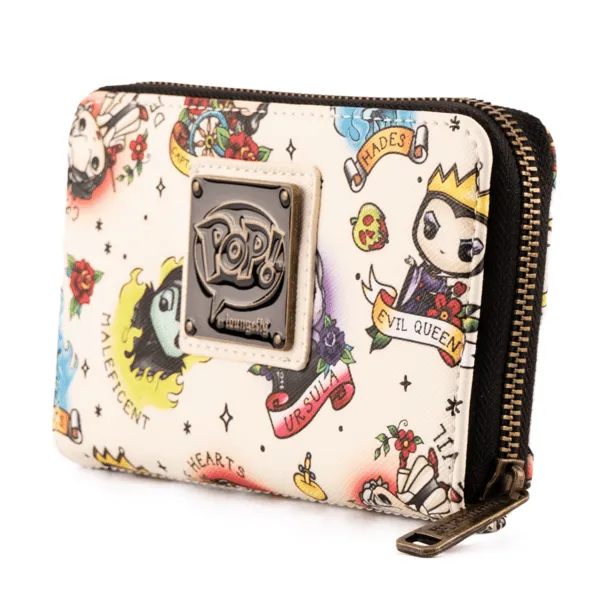 Loungefly x Disney Villains Tattoo All Over Print Purse