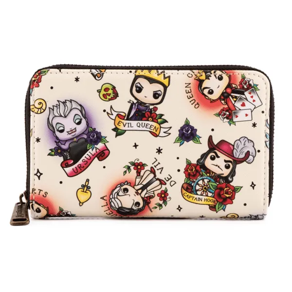 Loungefly x Disney Villains Tattoo All Over Print Purse