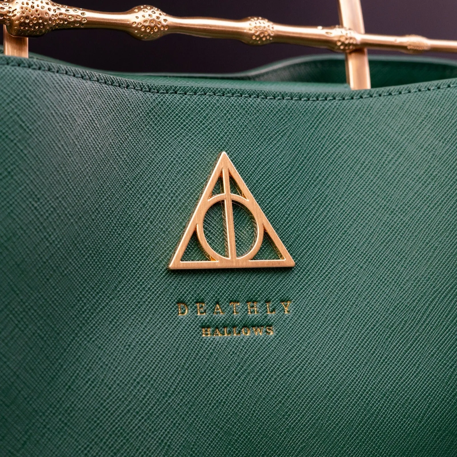 Loungefly x Harry Potter House Slytherin Green Saffiano Elder Wand Crossbody Handbag