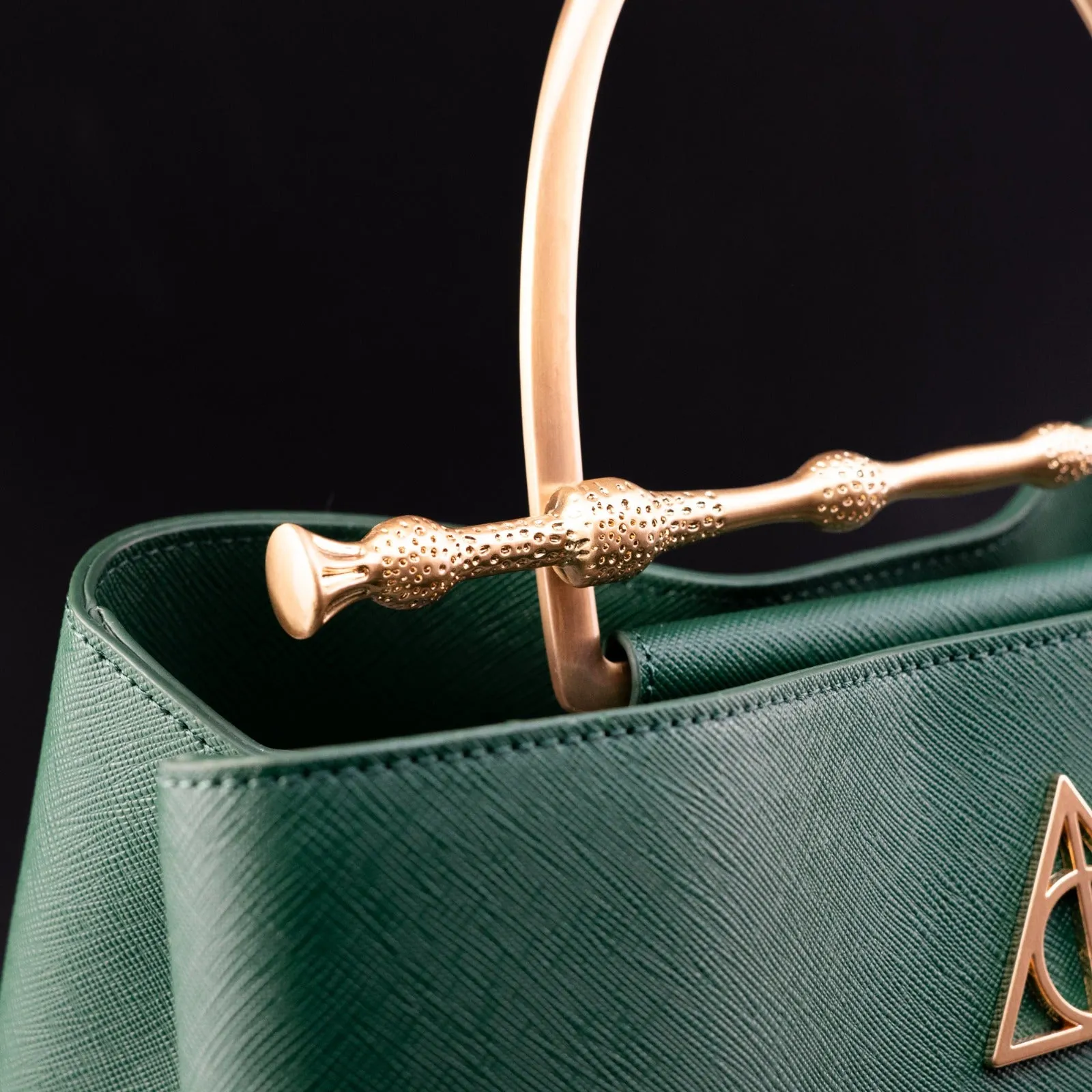 Loungefly x Harry Potter House Slytherin Green Saffiano Elder Wand Crossbody Handbag