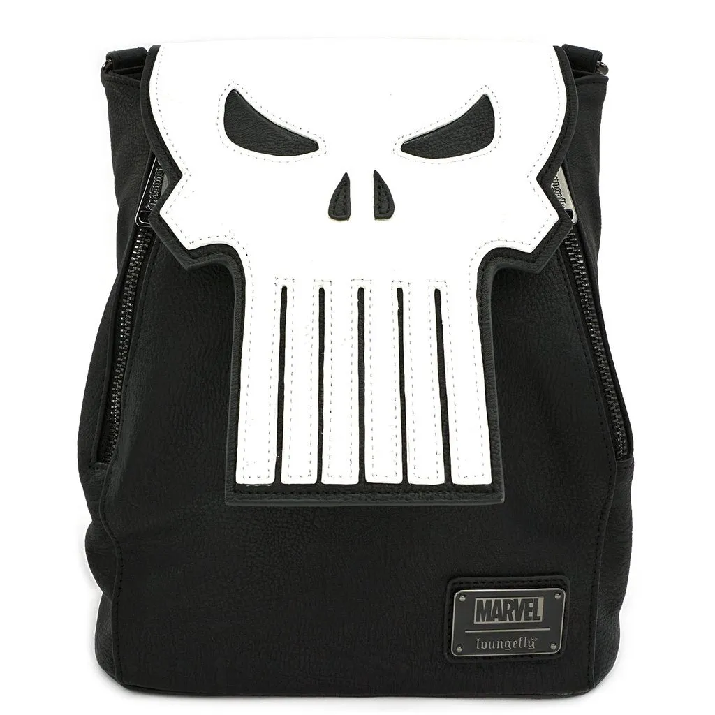 Loungefly x Marvel Punisher Skull Convertible Mini Backpack