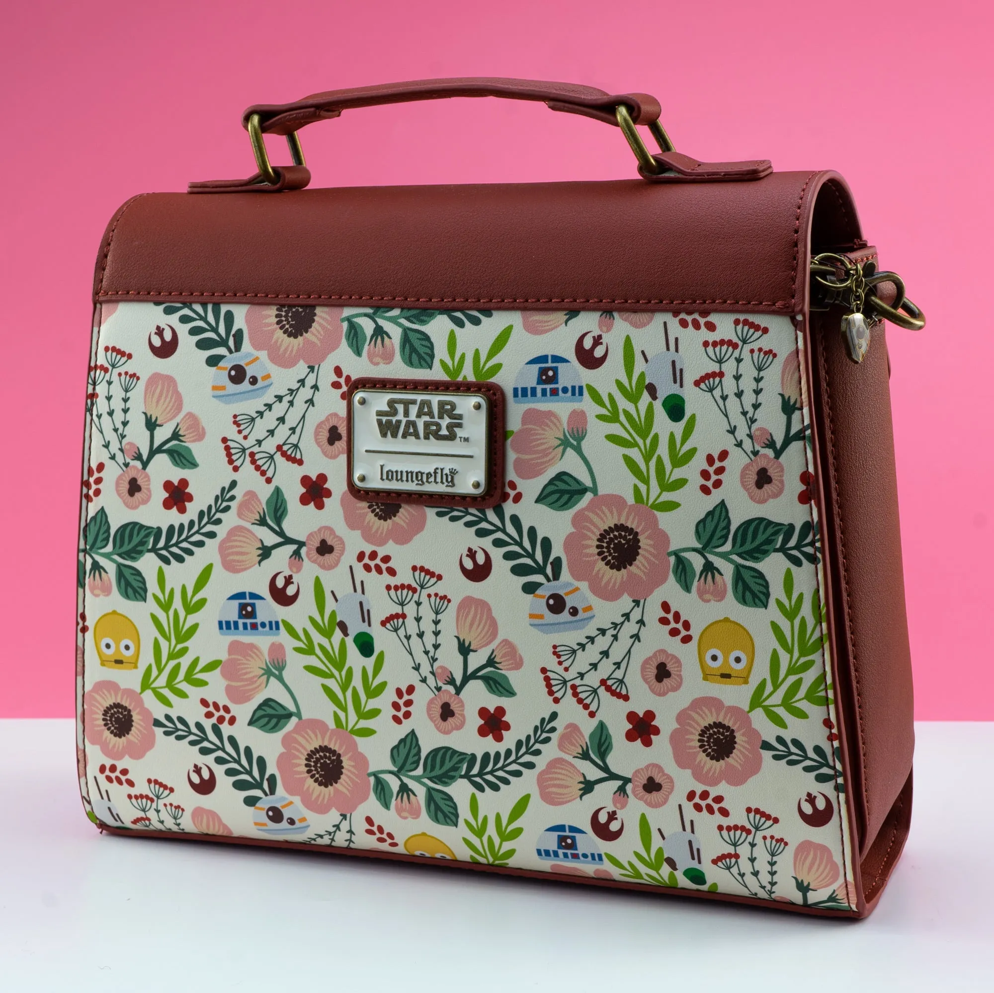 Loungefly x Star Wars Rebel Droids Floral Print Crossbody Bag