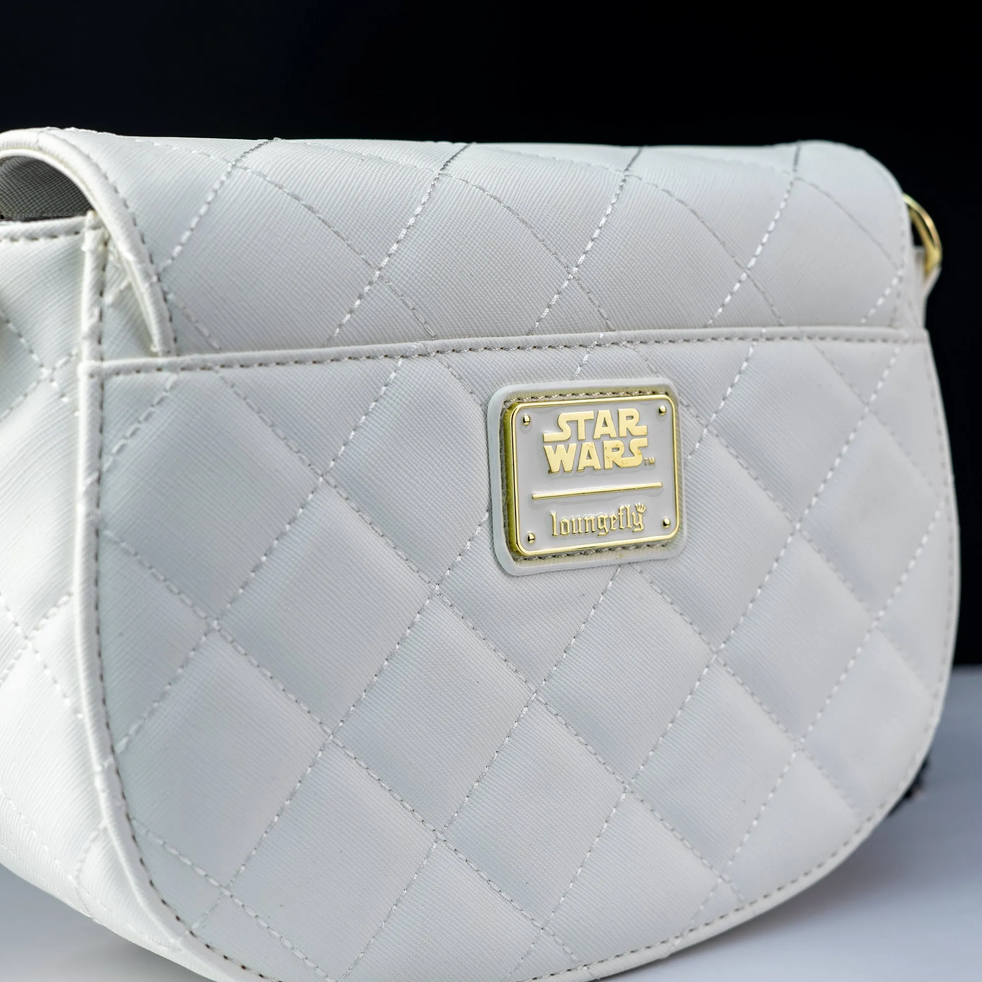 Loungefly x Star Wars White Gold Rebel Mini Saddle Crossbody Bag