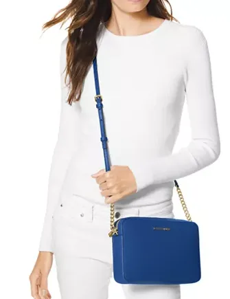 Michael Michael Kors Jet Set East West Crossgrain Leather Crossbody
